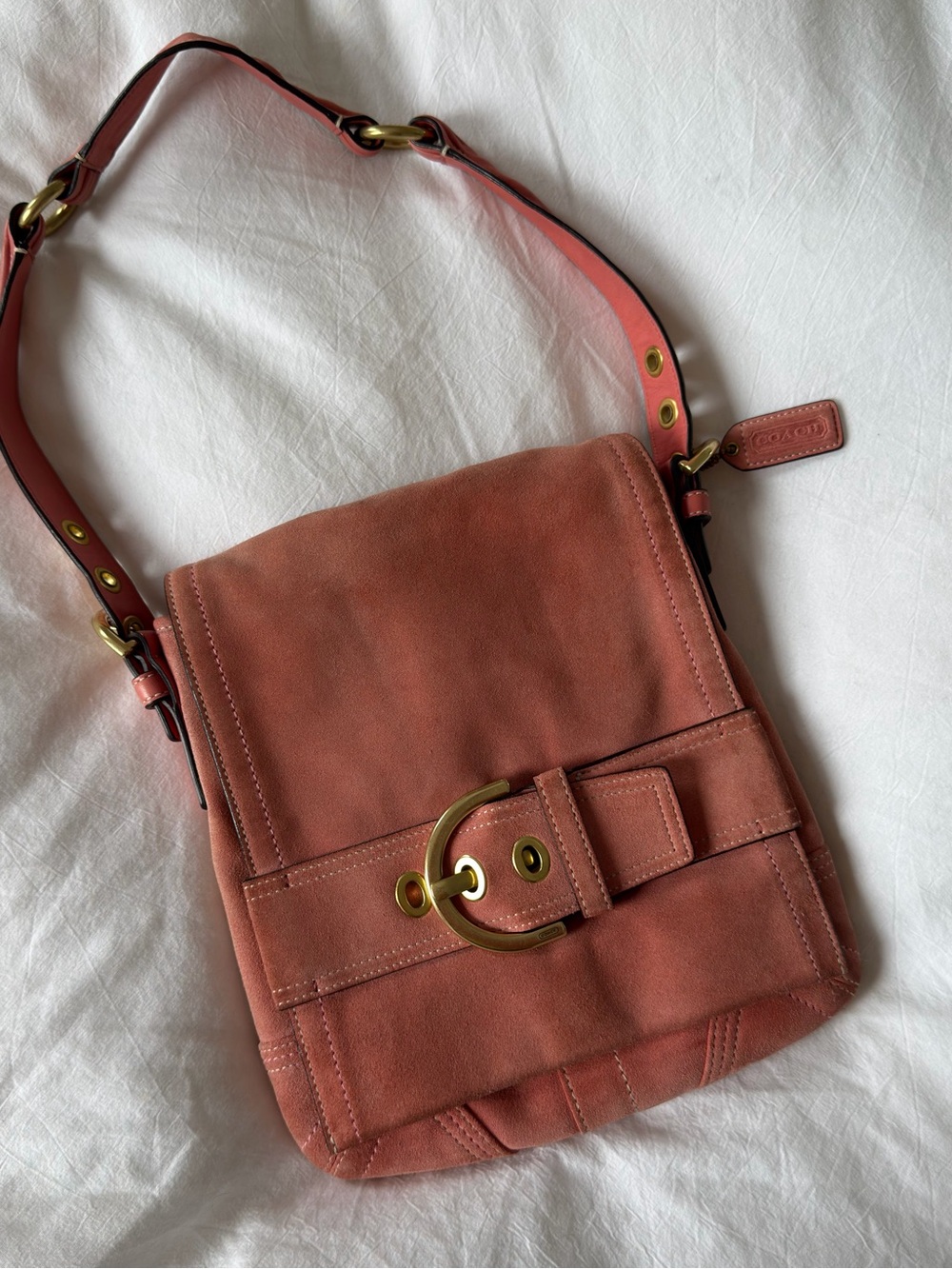 Vintage Coach Salmon Suede Soho Bag